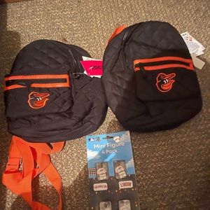 MLB backpacks and lego figures